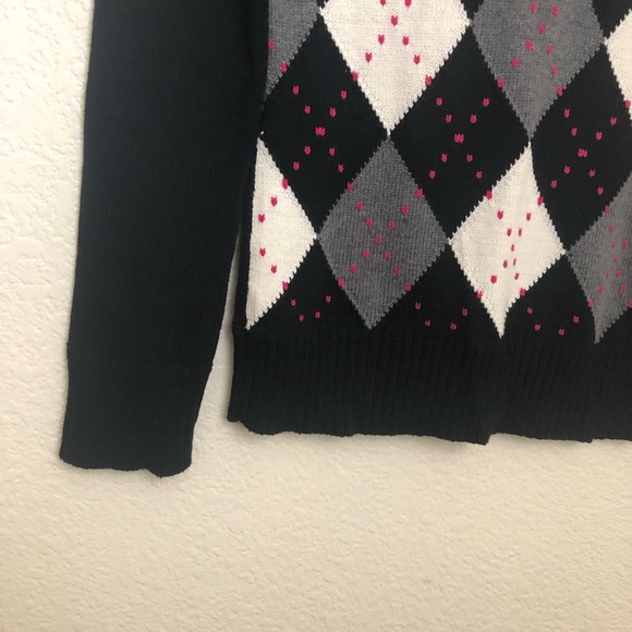 DKNY JEANS Womens XS V-Neck Argyle Preppy Sweater Long Sleeve Pullover NWOT - Picture 9 of 16